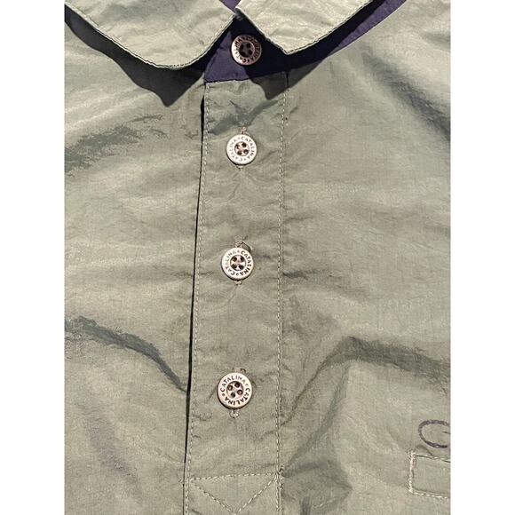 Catalina Mens Golf Windbreaker Green Pullover Jacket 1/4 Button Vented Back L - Picture 6 of 6